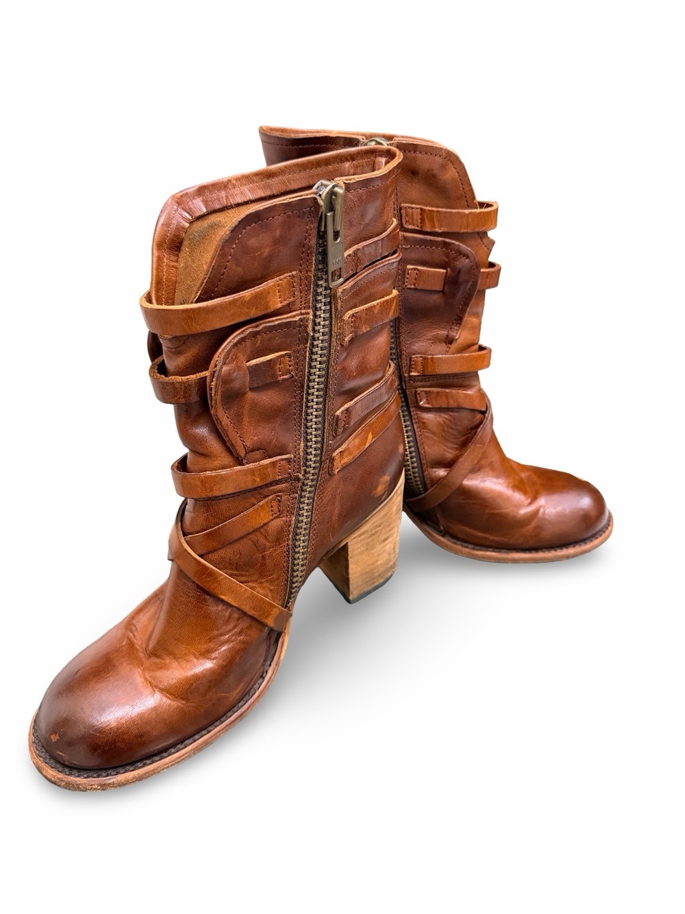 Freebird by Steven Baker Leather Mid-Calf Buckle Boots in Brown Size 8 - Picture 6 of 10